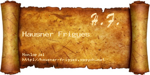 Hausner Frigyes névjegykártya