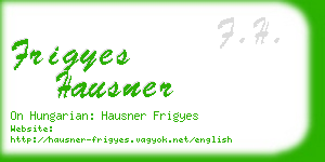 frigyes hausner business card